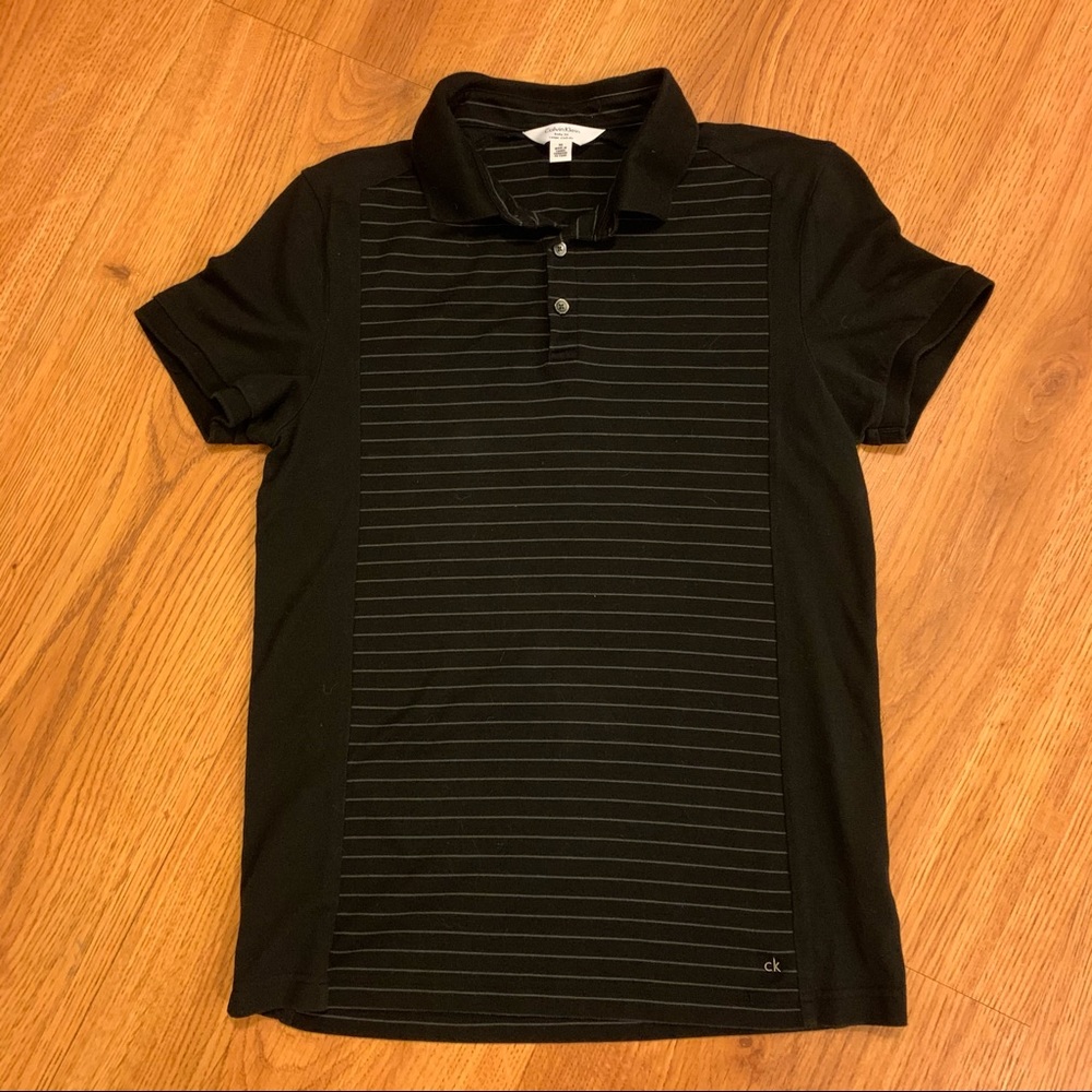 Calvin Klein Men’s Black Stripe Polo - Body Fit